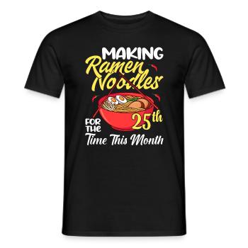 Making Ramen Noodles for the 25th Time - Ramen Noodles - Men's T-Shirt - black - Front - AI Model Male 178 light (178cm)