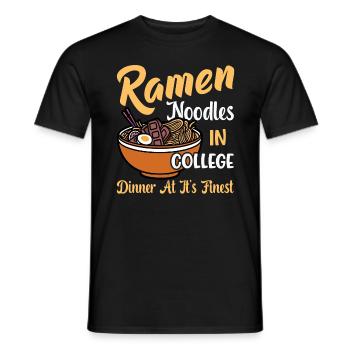 Ramen-Nudel im College, Abendessen in seiner - Männer T-Shirt - Schwarz - Vorne - AI Model Male 178 light (178cm)