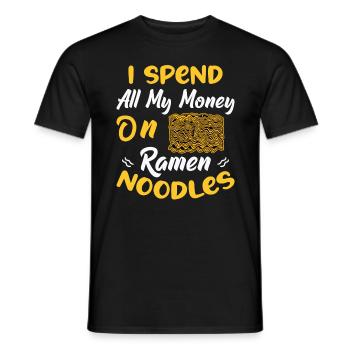 Je dépense tout mon argent en nouilles ramen - - T-shirt homme - noir - Devant - AI Model Male 178 light (178cm)