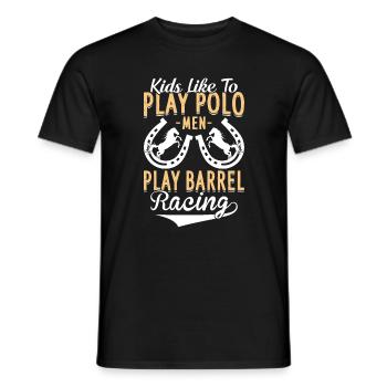 Barrel Racing - Barrel Equestrians spielen - Männer T-Shirt - Schwarz - Vorne - AI Model Male 178 light (178cm)
