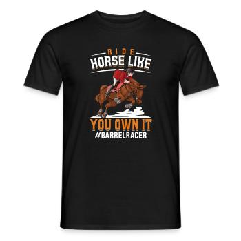 Ride as you own it - Barrel - Men's T-Shirt - black - Front - AI Model Male 178 light (178cm)