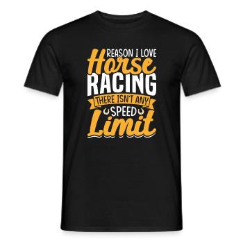 Grund, warum ich Pferderennen liebe - Barrel - Männer T-Shirt - Schwarz - Vorne - AI Model Male 178 light (178cm)