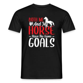 Both I and my horse have the same - Men's T-Shirt - black - Front - AI Model Male 178 light (178cm)