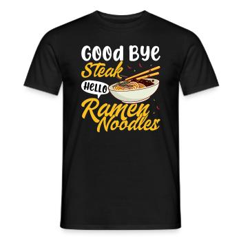 Auf Wiedersehen Steak Hallo Ramen-Nudeln - - Männer T-Shirt - Schwarz - Vorne - AI Model Male 178 light (178cm)