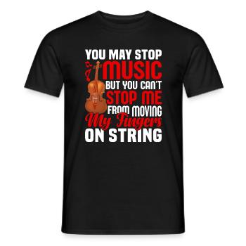 Me From Moving My Fingers On String - violin - Men's T-Shirt - black - Front - AI Model Male 178 light (178cm)