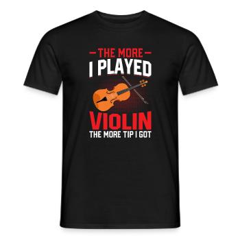 The more I played the violin, the more tip - Men's T-Shirt - black - Front - AI Model Male 178 light (178cm)