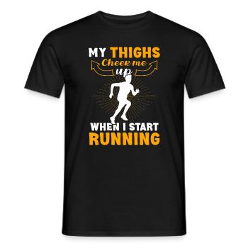 Jogging Saying for Running - Runners - Men's T-Shirt - black - Front - AI Model Male 178 light (178cm)