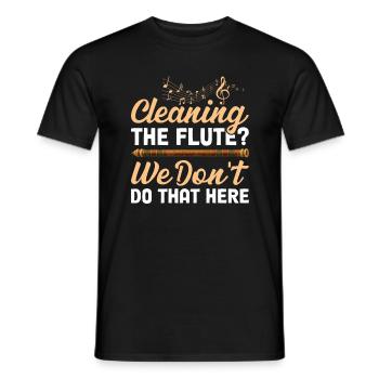 Flöte reinigen? Das machen wir hier nicht - Flöte - Männer T-Shirt - Schwarz - Vorne - AI Model Male 178 light (178cm)