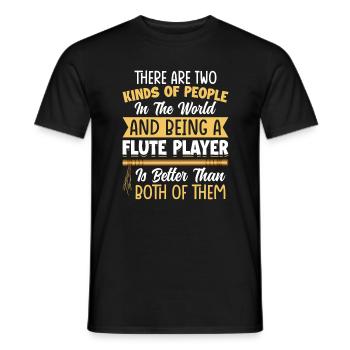 Le joueur de flûte est meilleur que les deux - flûte - T-shirt homme - noir - Devant - AI Model Male 178 light (178cm)