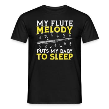 Ma mélodie de flûte fait mon bébé - T-shirt homme - noir - Devant - AI Model Male 178 light (178cm)