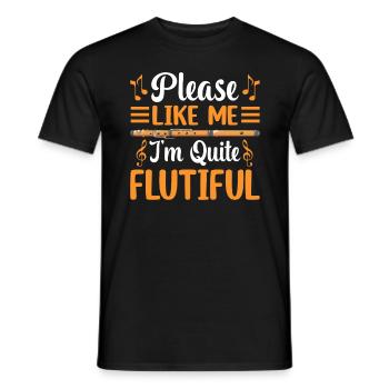 Je suis assez fluide - flûte - T-shirt homme - noir - Devant - AI Model Male 178 light (178cm)