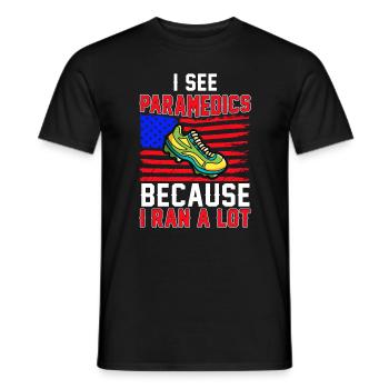Jogging Dicton pour courir - Runners - T-shirt homme - noir - Devant - AI Model Male 178 light (178cm)