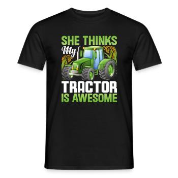 Quota d’agriculteur pour tracteurs agricoles - T-shirt homme - noir - Devant - AI Model Male 178 light (178cm)