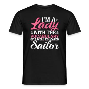 Voile de yacht qui dit drôle de voilier - T-shirt homme - noir - Devant - AI Model Male 178 light (178cm)