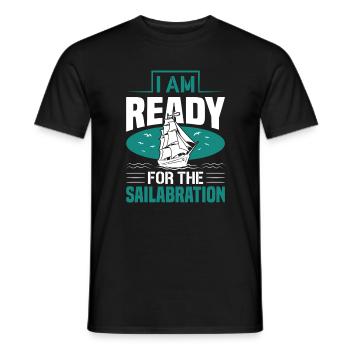 Yachtsegel, das lustiges Segelboot sagt - Männer T-Shirt - Schwarz - Vorne - AI Model Male 178 light (178cm)