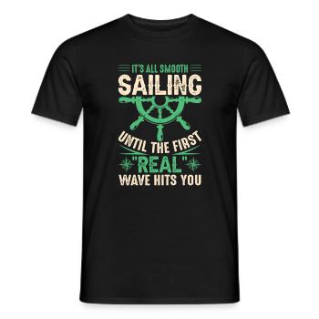 Voile de yacht qui dit drôle de voilier - T-shirt homme - noir - Devant - AI Model Male 178 light (178cm)