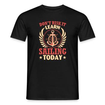 Voile de yacht qui dit drôle de voilier - T-shirt homme - noir - Devant - AI Model Male 178 light (178cm)