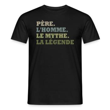 Cadeau pour Père l'homme, le mythe, la légende. - T-shirt homme - noir - Devant - AI Model Male 178 light (178cm)