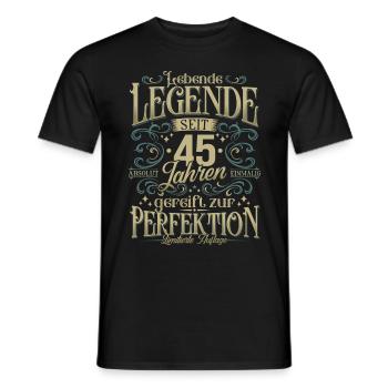 45 Geburtstag Lebende Legende seit 45 Jahren - Männer T-Shirt - Schwarz - Vorne - AI Model Male 178 light (178cm)