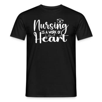 Nursing Is A Work Of Heart - Nurse - T-shirt homme - noir - Devant - AI Model Male 178 light (178cm)