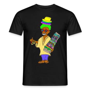 Hello Helmut Mallorca (in color) - Men's T-Shirt - black - Front - AI Model Male 178 light (178cm)