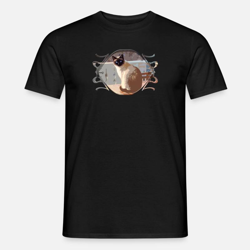 Katze, Katzen, cat - Männer T-Shirt - Schwarz
