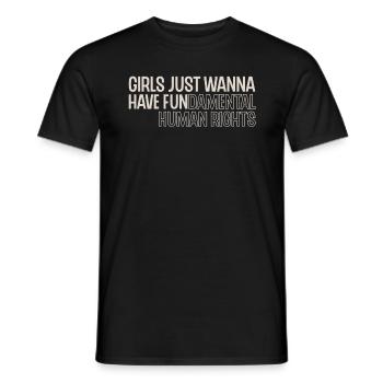 girls just want to have human rights - T-shirt homme - noir - Devant - AI Model Male 178 light (178cm)