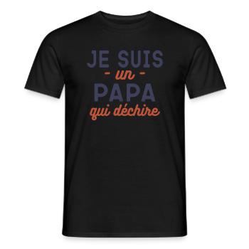 Je suis un papa qui dechire future papa - T-shirt homme - noir - Devant - AI Model Male 178 light (178cm)