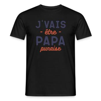 Je suis un papa qui dechire future papa - T-shirt homme - noir - Devant - AI Model Male 178 light (178cm)