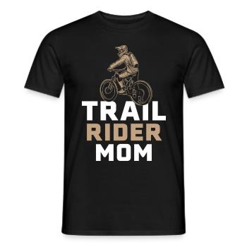 Trail Rider Mama Mountainbike MTB Downhill - Männer T-Shirt - Schwarz - Vorne - AI Model Male 178 light (178cm)