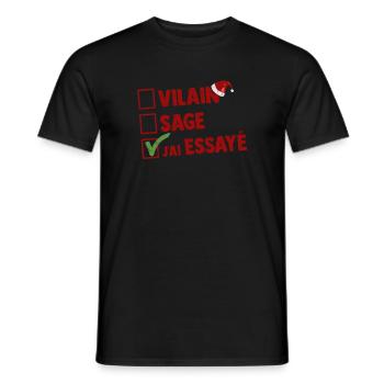 Humour Noel vilain coquin homme couple - T-shirt homme - noir - Devant - AI Model Male 178 light (178cm)