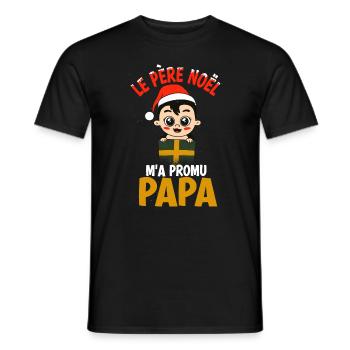 Le Pere Noel m a Promu Papa Annonce De - T-shirt homme - noir - Devant - AI Model Male 178 light (178cm)