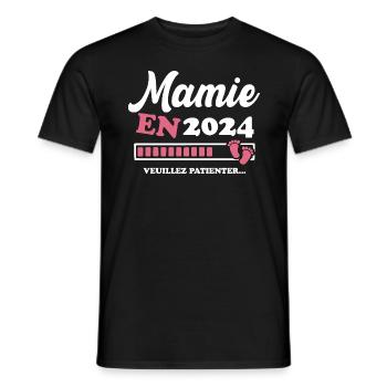 Mamie en 2024 Humour Cadeau - T-shirt homme - noir - Devant - AI Model Male 178 light (178cm)