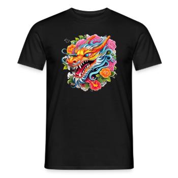 Chinesischer Drache - Männer T-Shirt - Schwarz - Vorne - AI Model Male 178 light (178cm)