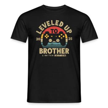 Promoted to Brother 2025 - Men's T-Shirt - black - Front - AI Model Male 178 light (178cm)