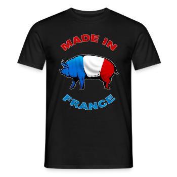 charcutier cochonnailles - T-shirt homme - noir - Devant - AI Model Male 178 light (178cm)