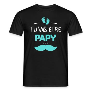 Tu vas être papy - T-shirt homme - noir - Devant - AI Model Male 178 light (178cm)