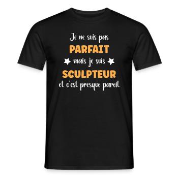 Je ne suis pas parfait mais sculpteur - T-shirt homme - noir - Devant - AI Model Male 178 light (178cm)