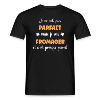 Je ne suis pas parfait mais fromager - T-shirt homme - noir - Devant - AI Model Male 178 light (178cm)