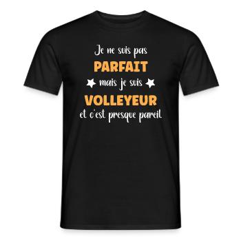 Je ne suis pas parfait mais volleyeur - T-shirt homme - noir - Devant - AI Model Male 178 light (178cm)