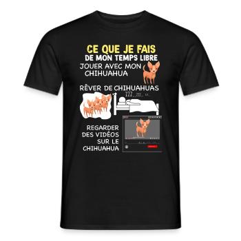 Temps Libre Avec Chien Chihuahua - T-shirt homme - noir - Devant - AI Model Male 178 light (178cm)