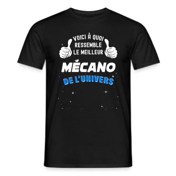 Meilleur mécano de l'univers - T-shirt homme - noir - Devant - AI Model Male 178 light (178cm)