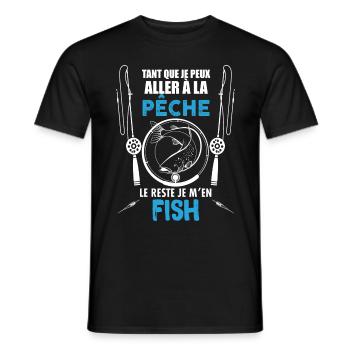pêcheur cadeaux de pêche - T-shirt homme - noir - Devant - AI Model Male 178 light (178cm)