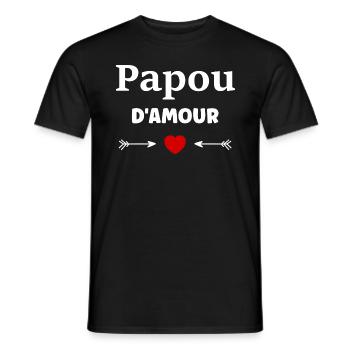 papou d'amour - T-shirt homme - noir - Devant - AI Model Male 178 light (178cm)