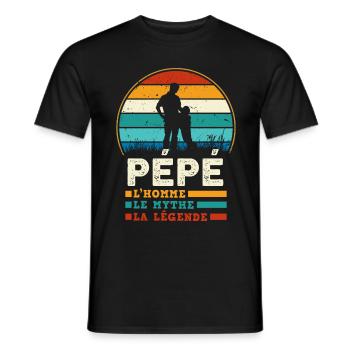 Mon Pépé est Une légende Cadeau drôle papi - T-shirt homme - noir - Devant - AI Model Male 178 light (178cm)