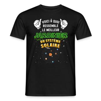 Meilleur Jardinier Du systeme Solaire Cadeau Homme - T-shirt homme - noir - Devant - AI Model Male 178 light (178cm)