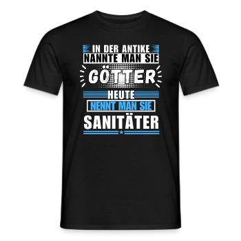 Gods in Antiquity. Today paramedic - Men's T-Shirt - black - Front - AI Model Male 178 light (178cm)