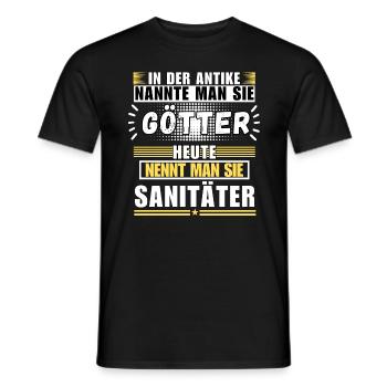 Gods in antiquity. Today paramedic - Men's T-Shirt - black - Front - AI Model Male 178 light (178cm)