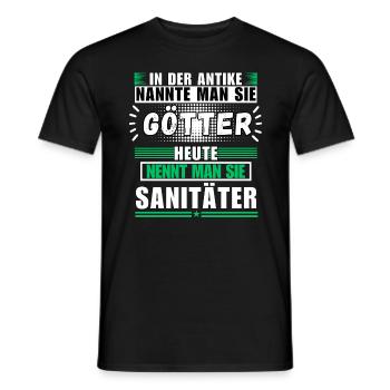 Gods in Antiquity. Today paramedic - Men's T-Shirt - black - Front - AI Model Male 178 light (178cm)