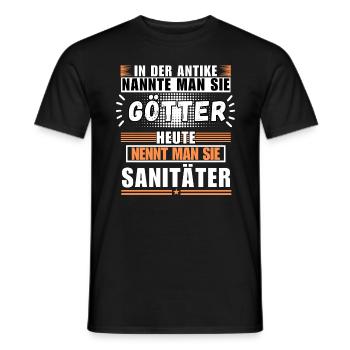Gods in Antiquity. Today paramedic - Men's T-Shirt - black - Front - AI Model Male 178 light (178cm)